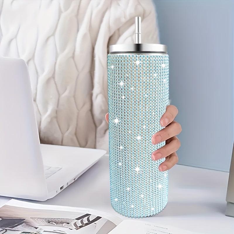 Studded Tumbler 570ml Stainless Steel Insulated Water Bottle with Lid and Straw