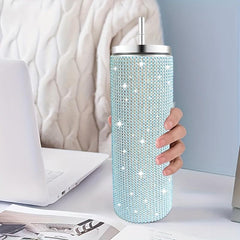Studded Tumbler 570ml Stainless Steel Insulated Water Bottle with Lid and Straw