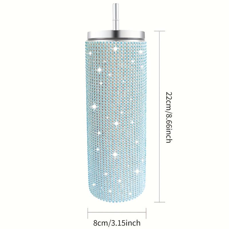 Studded Tumbler 570ml Stainless Steel Insulated Water Bottle with Lid and Straw