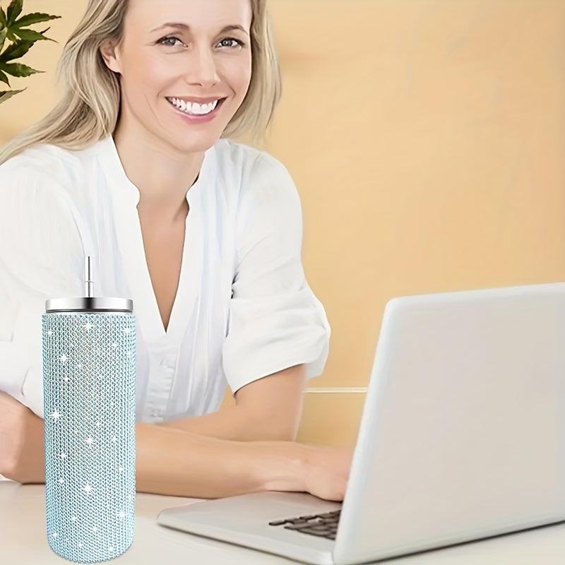 Studded Tumbler 570ml Stainless Steel Insulated Water Bottle with Lid and Straw