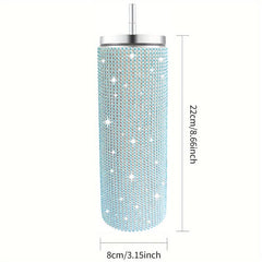 Studded Tumbler 570ml Stainless Steel Insulated Water Bottle with Lid and Straw