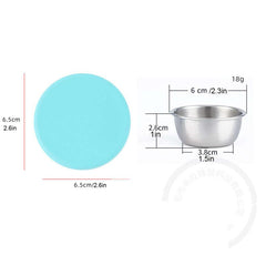 Set of 2 Stainless Steel Sauce Cups with Silicone Lid 50ML