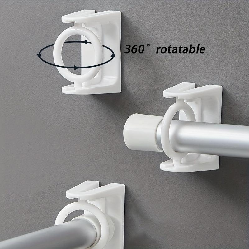 Telescopic Rotatable Ring Hooks Adhesive Sticky Hook Towel Rod F