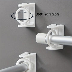 Telescopic Rotatable Ring Hooks Adhesive Sticky Hook Towel Rod F