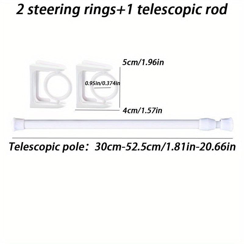Telescopic Rotatable Ring Hooks Adhesive Sticky Hook Towel Rod F