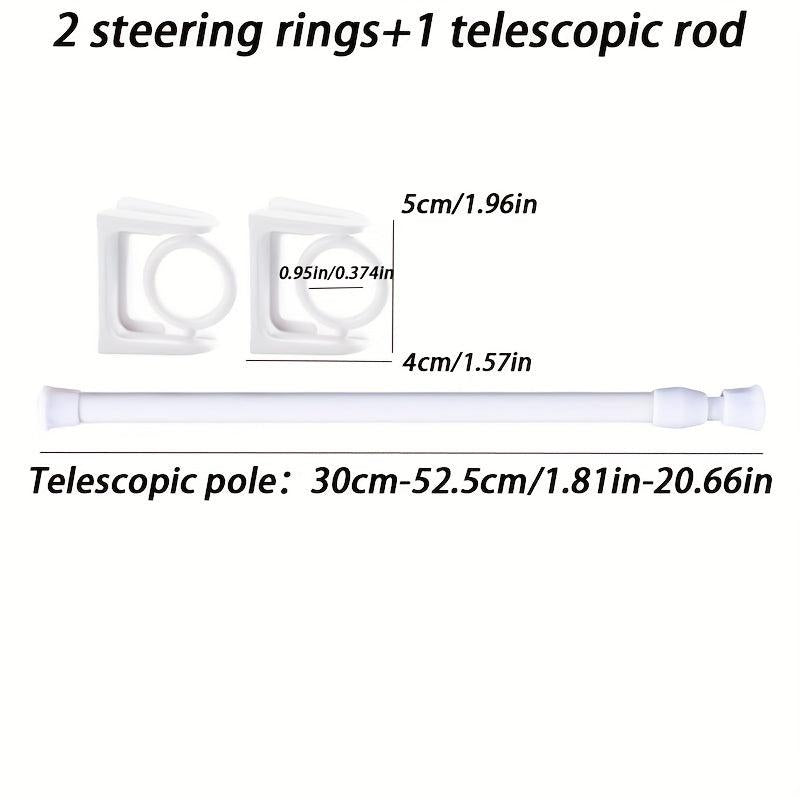 Telescopic Rotatable Ring Hooks Adhesive Sticky Hook Towel Rod F
