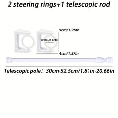 Telescopic Rotatable Ring Hooks Adhesive Sticky Hook Towel Rod F