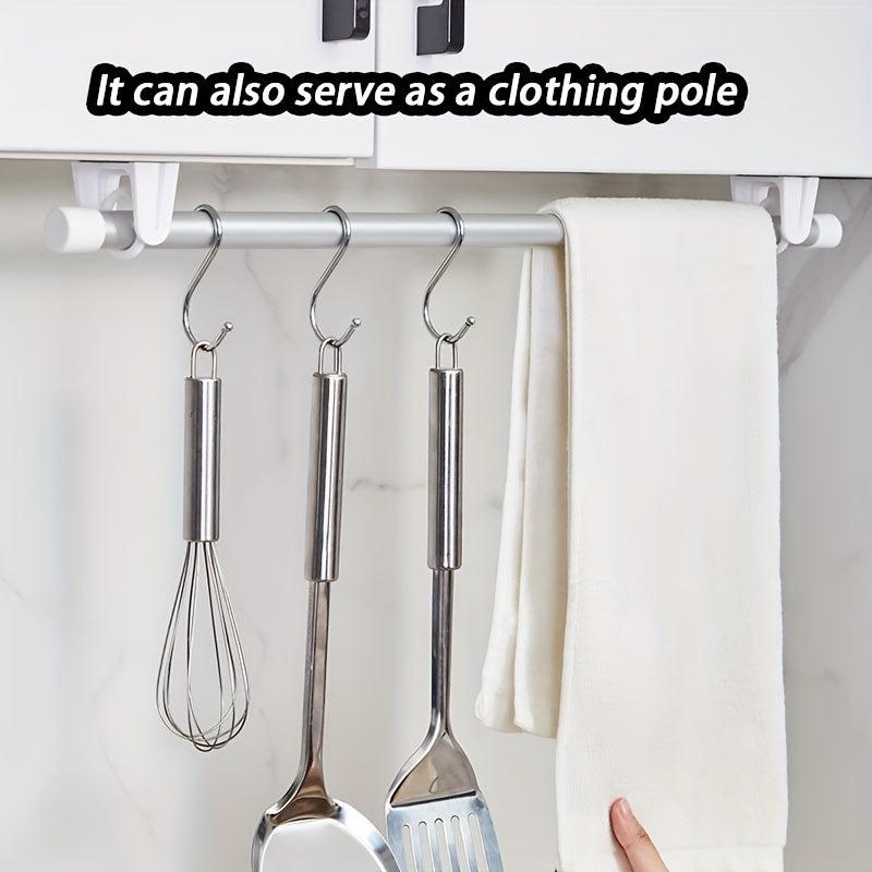 Telescopic Rotatable Ring Hooks Adhesive Sticky Hook Towel Rod F