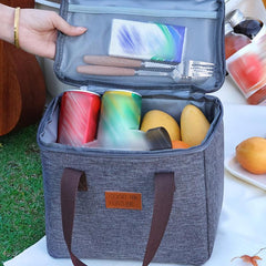 Waterproof Insulated Lunch Box Bag Portable Handbag for Picnic Camping