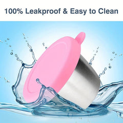 6pcs Stainless Steel Salad Dressing Containers with Leakproof Lids