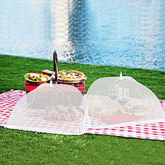 6pcs Pop Up Food Cover Tent 43x43cm Reusable Outdoor Picnic Food Mesh