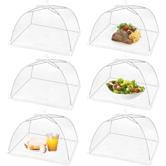6pcs Pop Up Food Cover Tent 43x43cm Reusable Outdoor Picnic Food Mesh
