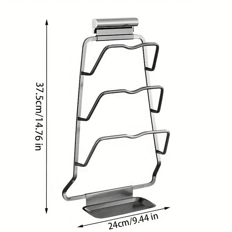 Wrought Iron Wall Mount Pot Lid Holder Tray Drip Tray Kitchen Storage Accessory