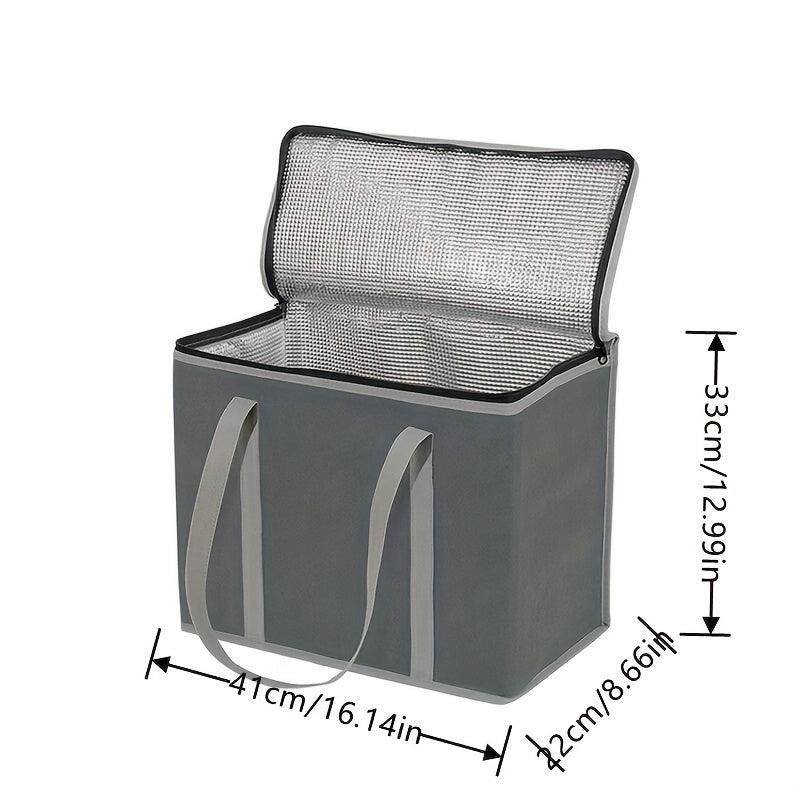 Foldable Reusable Insulated Grocery Bags with Zipper & Handles