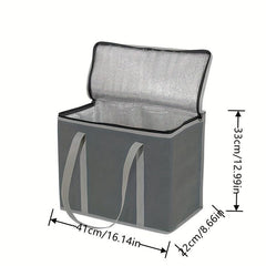 Foldable Reusable Insulated Grocery Bags with Zipper & Handles
