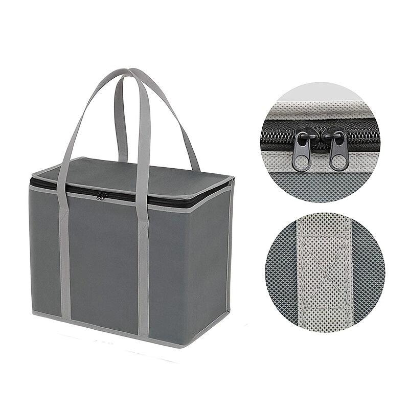 Foldable Reusable Insulated Grocery Bags with Zipper & Handles