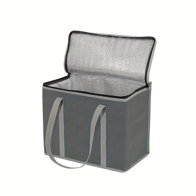 Foldable Reusable Insulated Grocery Bags with Zipper & Handles