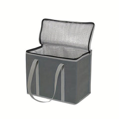 Foldable Reusable Insulated Grocery Bags with Zipper & Handles