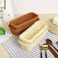 Rattan Woven Utensils Storage Basket for Home Kitchen Supplies
