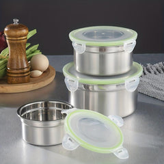 3pcs Stainless Steel Buckle Cover Freshkeeping Box