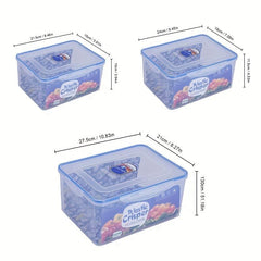 3pcs Refrigerator Organizer Bins Clear Storage with Lid, Stackable Food Storage