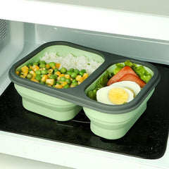 Foldable Divided Grid Lunch Box Insulated Meal Box Portable Sealed Microwave Ben