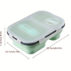 Foldable Divided Grid Lunch Box Insulated Meal Box Portable Sealed Microwave Ben