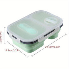 Foldable Divided Grid Lunch Box Insulated Meal Box Portable Sealed Microwave Ben