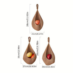 3pcs Teardrop Fruit Veg Basket Boho Style