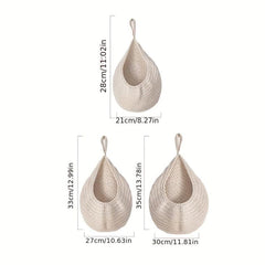 3pcs Teardrop Fruit Veg Basket Boho Style