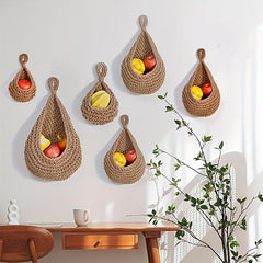 3pcs Teardrop Fruit Veg Basket Boho Style