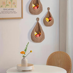 3pcs Teardrop Fruit Veg Basket Boho Style