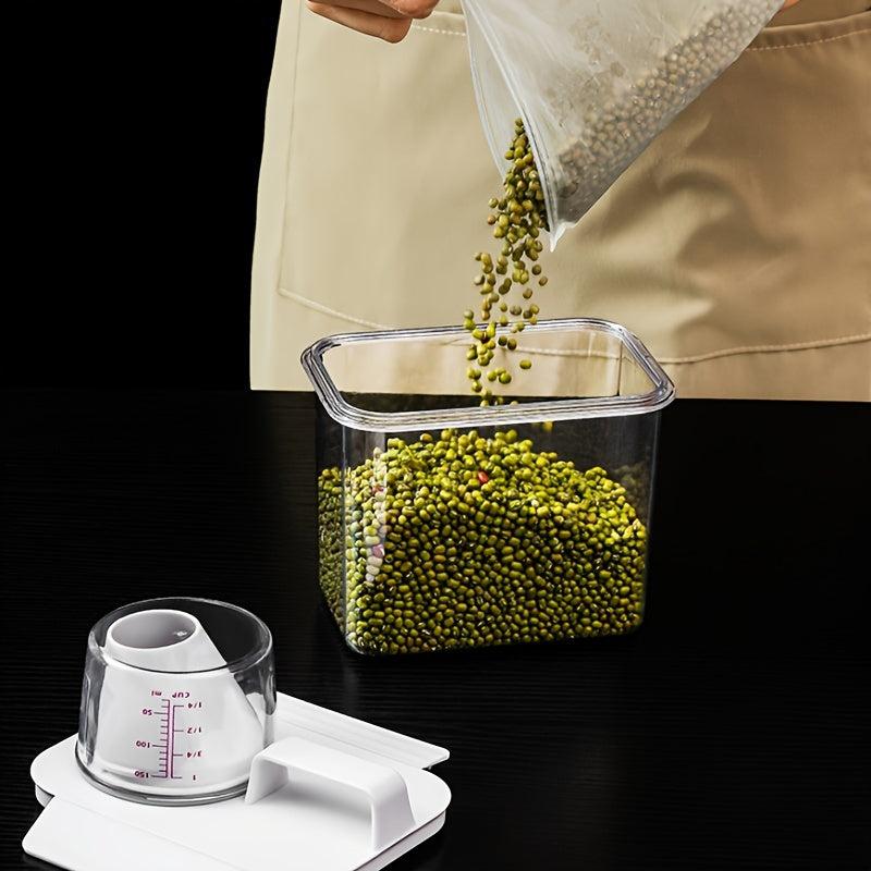 Transparent PET Grains Sealed Storage Tank with Handle - Kitchen Storage
