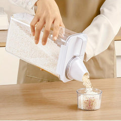 Transparent PET Grains Sealed Storage Tank with Handle - Kitchen Storage