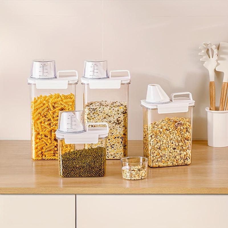 Transparent PET Grains Sealed Storage Tank with Handle - Kitchen Storage