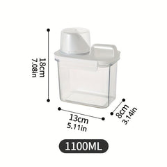 Transparent PET Grains Sealed Storage Tank with Handle - Kitchen Storage