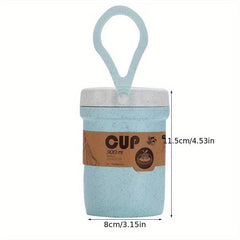 Breakfast Cup With Lid And Spoon Double Layer Oatmeal Cup Airtight Container
