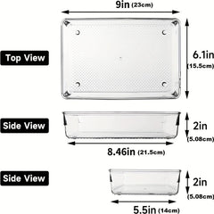 13pcs Clear Drawer Organizer Trays for Flatware Utensils Makeup