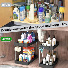 2 Tier Under Sink Storage Rack for Bathroom Household