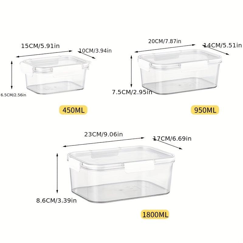 3pcs Airtight Food Storage Containers Leak Proof BPA Refrigerator Crisper