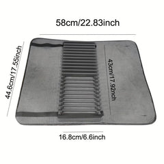 Plastic Dish Drying Rack and Microfiber Mat, Removable Cutlery Tray