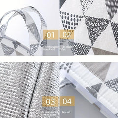 Stylish Bento Tote Bag Insulated Waterproof Lunch Bag