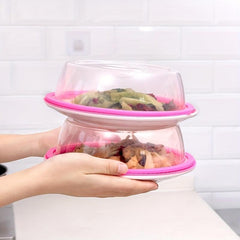 2pcs Veg Storage Lids Microwave Oven Heating Oilproof Cover