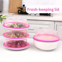 2pcs Veg Storage Lids Microwave Oven Heating Oilproof Cover