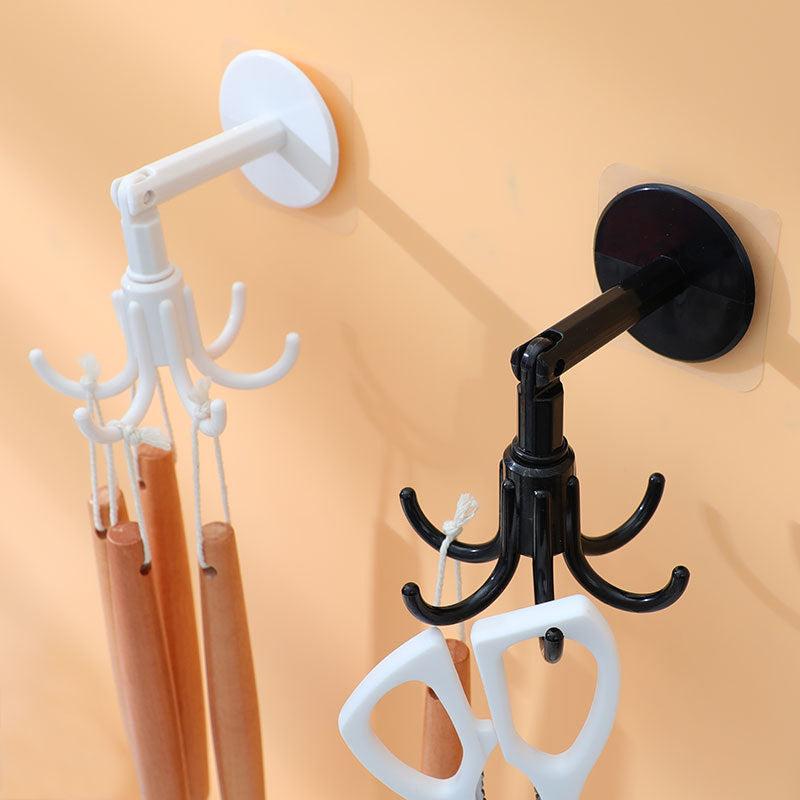 Rotating Punch Wall Shelf Pot Chopping Board Hook Rack