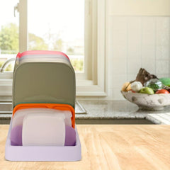 Adjustable Plastic Lid Organizer for Cabinets and Pantry Shelves