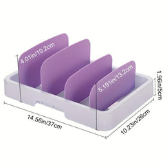 Adjustable Plastic Lid Organizer for Cabinets and Pantry Shelves
