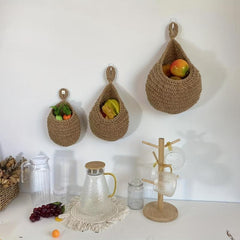 3pcs Fruit Hammock Bag Wall Hanging Fruit Basket