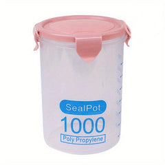 1Pc Round Food Storage Containers With Lids Clear Airtight Food Jars