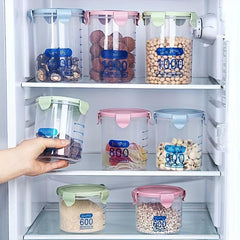 1Pc Round Food Storage Containers With Lids Clear Airtight Food Jars